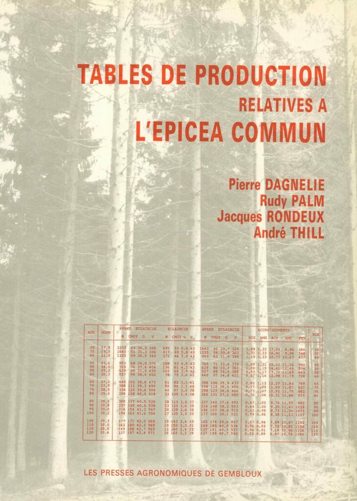 Tables de production relatives à l’épicéa Commun