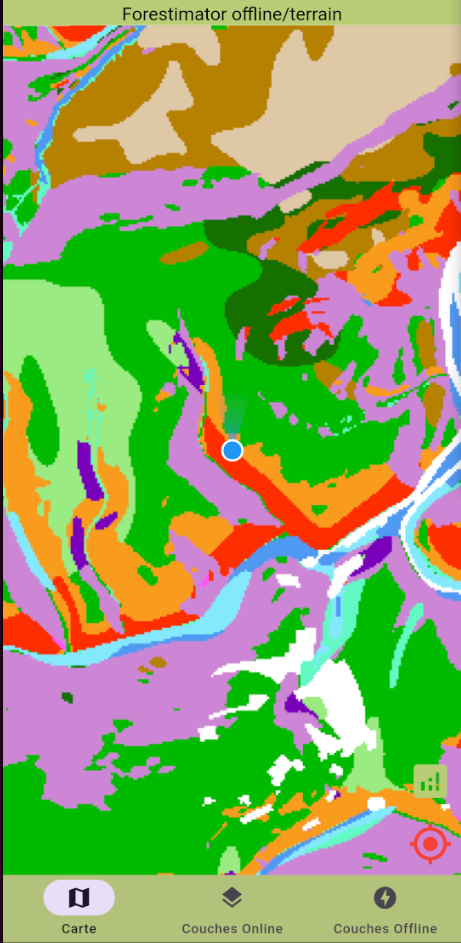 Carte guides des stations - application Forestimator